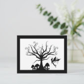 Black & White Spooky Fairy Postcard Briefkaart (Staand voorkant)