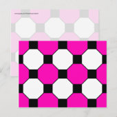 Black White Squares Hexagons Patroon Briefkaart (Voorkant / Achterkant)