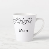 Black & White Star moderne Latte Mug personnalisé (Droite)