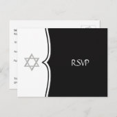 Black White Star van David RSVP Briefkaart (Voorkant / Achterkant)