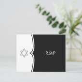 Black White Star van David RSVP Briefkaart (Staand voorkant)