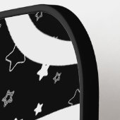 Black &white stars on lines custom name pickleball paddle (Links Detail)