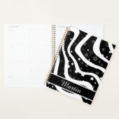 Black &white stars on lines custom name planner (Display)