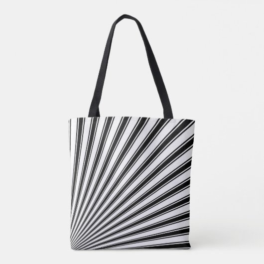 Black White Stripe Funky Pattern Draagtas (Achterkant)