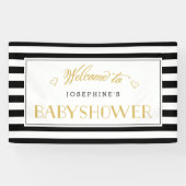 Black White Stripe Gold Mam | BABY SHOWER Spandoek (Horizontaal)