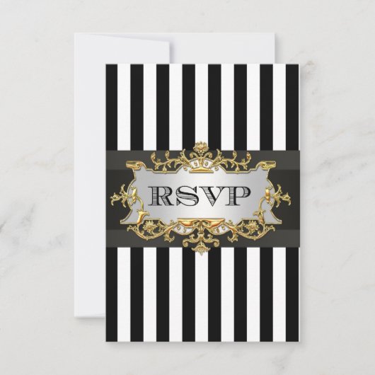 Black White Stripe RSVP 2 (Voorkant)