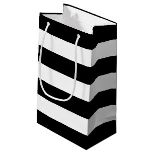 Black White Striped Modern Wedding Party Klein Cadeauzakje