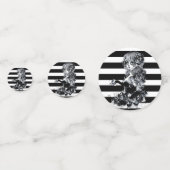 Black & White Striped Pretty Sugar Skull Girl Confetti (Achterkanten)