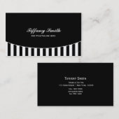 Black White Striped Referee Stripes Visitekaartje (Voorkant / Achterkant)