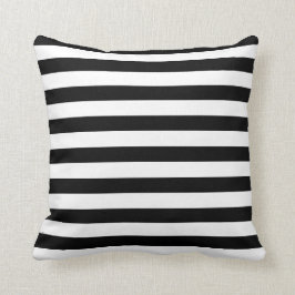 Black + White Stripes Accent Kussen