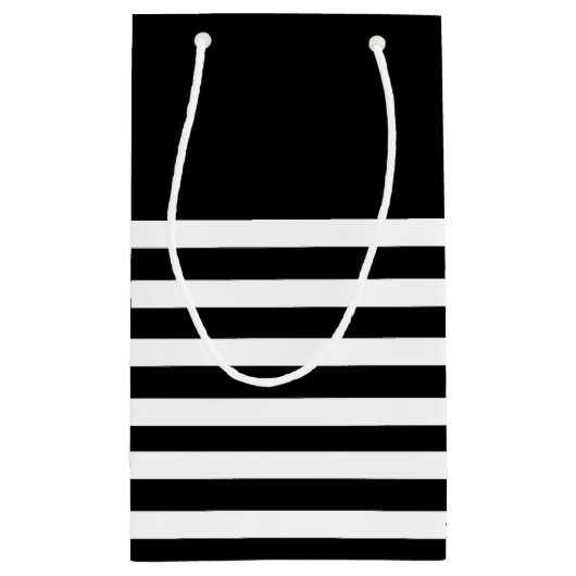 Black | White Stripes Bruiloft Klein Cadeauzakje (Achterkant)