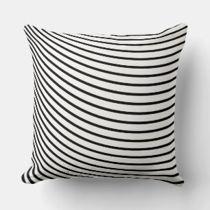 Black White Stripes Curved Pattern Home Decor Cft Kussen