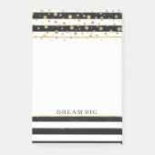 Black White Stripes Gold Confetti Post-it® Notes (Voorkant)