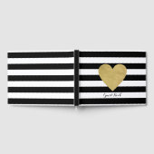 Black & White Stripes Gold Foil Heart Livre d'or (Complet)
