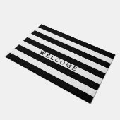Black White Stripes Pattern {kies uw kleur} Deurmat (Schuin)