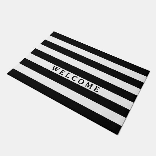 Black White Stripes Pattern {kies uw kleur} Deurmat (Schuin)