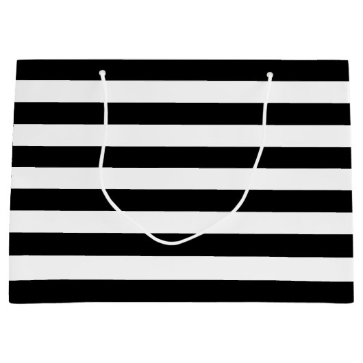 Black White Stripes Pattern {kies uw kleur} Groot Cadeauzakje (Voorkant)