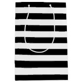 Black White Stripes Pattern {kies uw kleur} Medium Cadeauzakje (Voorkant)