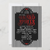 Black White Stripes Red Haunted Spirits Cocktail Kaart (Voorkant)
