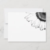 Black White Sunflower Wedding RSVP Response Kaart (Achterkant)