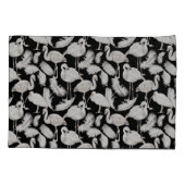 Black White Swan Feathers Pattern Elegant Kussensloop (Achterkant-Links)