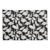 Black White Swan Feathers Pattern Elegant Kussensloop (Achterkant-Rechts)
