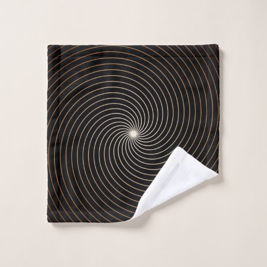 Black & White Swirl avec Gradation Tan (Gant de toilette)