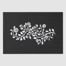 Black & White Swirly Floral Ornament Nice Simple