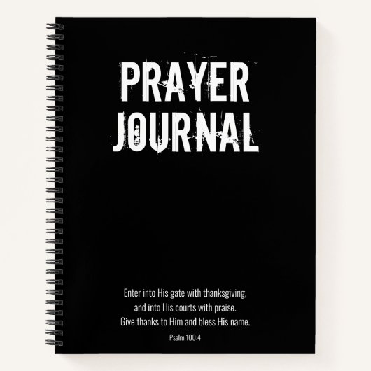Black White Thanksgiving Psalm Prayer Journal Notitieboek (Voorkant)