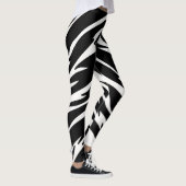 Black White Tiger Leggings - Animal Print Yoga Pan (Rechts)