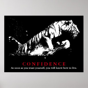 Black White Tiger Pop Art Trust Quote Poster