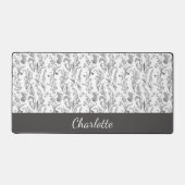 Black White Toile Floral Custom Name (Recto)