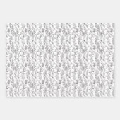 Black White Toile Floral Custom Name Inpakpapier Vel (Voorkant 3)