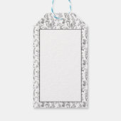 Black White Toile Floral Gift Cadeaulabel (Achterkant)