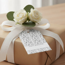 Black White Toile Floral Gift Cadeaulabel