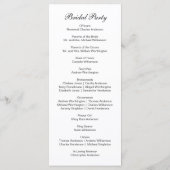 Black White Traditional Classic Wedding Program Menu (Achterkant)