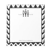 Black White Trendy Nutcracker Geometric Kerstmis Notitieblok (Voorkant)