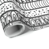 Black White Tribal African Pattern Cadeaupapier (Rol Hoek)