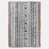 Black White Tribal African Pattern Deken (Voorkant Verticaal)