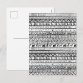 Black White Tribal African Pattern Feestdagenkaart (Voorkant / Achterkant)