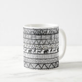 Black White Tribal African Pattern Koffiemok (Voorkant rechts)