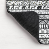 Black White Tribal African Pattern Muismat (Hoek)