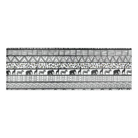 Black White Tribal African Pattern Naambadge (Voorkant)