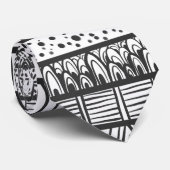 Black White Tribal African Pattern Stropdas (Opgerold)