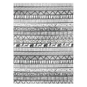 Black White Tribal African Pattern Tafelkleed
