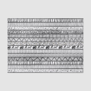 Black White Tribal African Pattern Tissuepapier