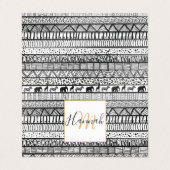 Black White Tribal African Pattern Visitekaartjes (Buitenkant ongevouwen)