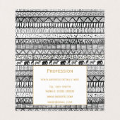 Black White Tribal African Pattern Visitekaartjes (Binnenkant ongevouwen)