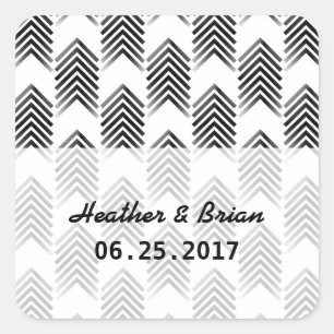 Black White Tribal Arrows Weddenkers Vierkante Sticker