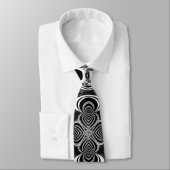 Black White Tribal Design Mens cravate de mode (Attaché)